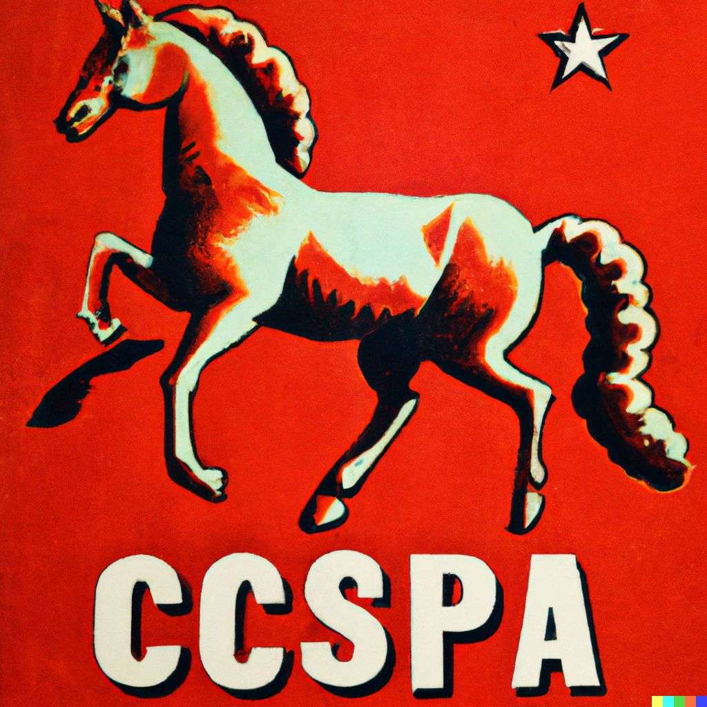 a horse, Soviet poster